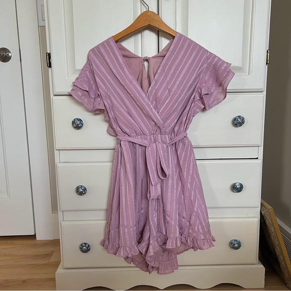 Showpo purple striped romper - Picture 1 of 4